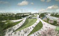 London 2012 Olympics aerial views - Bridge CGI