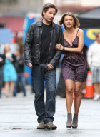 David Duchovny and Natalie Zea shooting Californication