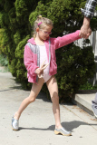 Violet has a hard time walking with her Sabot Shoes