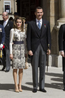 Los Principes entregan los Premios "Cervantes" en Alcala de Henares.