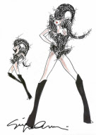 Bocetos del exclusivo vestuario dise¿ado por prestigioso dise¿ador Giorgio Armani para la cantante Lady Gaga en su gira musical Gaga Asia 2012.