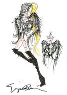 Bocetos del exclusivo vestuario dise¿ado por prestigioso dise¿ador Giorgio Armani para la cantante Lady Gaga en su gira musical Gaga Asia 2012.