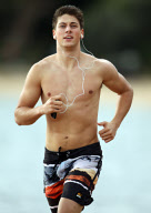 Sydney, Australia 24th April 2012

Lincoln Younes striding out on the beach.

Big Australia/KIRBAN