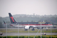 Die Privat-Boeing von Donald Trump auf dem Flugplatz von Glasgow