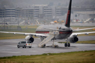 Die Privat-Boeing von Donald Trump auf dem Flugplatz von Glasgow