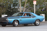 EXCLUSIVE Jerry Seinfeld with a very rare 1970 Dodge Challenger T/A in Santa Monica
