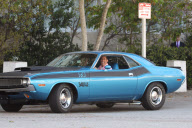 EXCLUSIVE Jerry Seinfeld with a very rare 1970 Dodge Challenger T/A in Santa Monica
