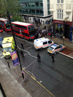 Suspected hostage situation in Tottenham Court Road, London, Britain - 27 Apr 2012