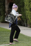 *EXCLUSIVE* Kelly Osbourne and her rescued pup visit baby Pearl