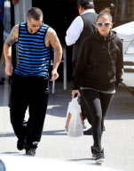 Semi-Exclusive... Jennifer Lopez And Casper Smart Out For Lunch In West Hollywood