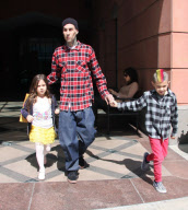 Travis Barker And Kids Leaving A Medical Building In Beverly Hills