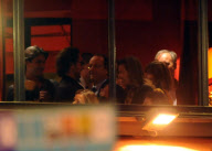Francois Hollande and Valerie Trierweiler at La Rotonde coffee - Paris