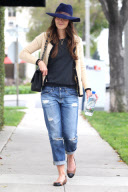 Jordana Brewster Makes a Quick Stop at a Salon in Beverly Hills