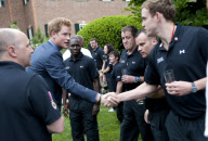 Prince Harry with wounded veterans