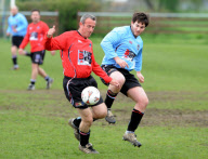Charity football watch where all players, referee, linesmen and reserves have surname 'Bungay', Suffolk, Britain - 07 May 2012