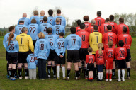 Charity football watch where all players, referee, linesmen and reserves have surname 'Bungay', Suffolk, Britain - 07 May 2012