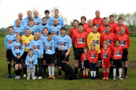 Charity football watch where all players, referee, linesmen and reserves have surname 'Bungay', Suffolk, Britain - 07 May 2012