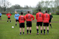 Charity football watch where all players, referee, linesmen and reserves have surname 'Bungay', Suffolk, Britain - 07 May 2012