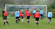 Charity football watch where all players, referee, linesmen and reserves have surname 'Bungay', Suffolk, Britain - 07 May 2012