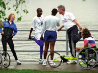 Bill Clinton Jogs with Boston Marathon Winners, Washington DC, America - 09 May 2012