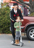 Musician Anthony Kiedis Takes His Son to a Petting Zoo