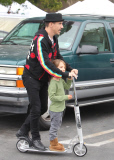 Musician Anthony Kiedis Takes His Son to a Petting Zoo