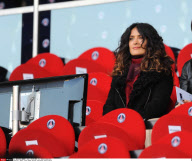 PARIS: Salma Hayek Attends PSG-Rennes Soccer Match