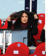 PARIS: Salma Hayek Attends PSG-Rennes Soccer Match