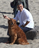 George Clooney Showing Off His New Best Friend