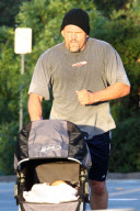 *EXCLUSIVE* Chuck Liddell takes the family for a hard core workout