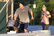 *EXCLUSIVE* Chuck Liddell takes the family for a hard core workout