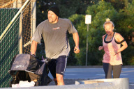 *EXCLUSIVE* Chuck Liddell takes the family for a hard core workout