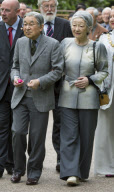 Emperor Akihito and Empress Michiko of Japan visit the Kyoto Garden in Holland Park, London, Britain - 17 May 2012