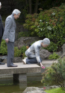 Emperor Akihito and Empress Michiko of Japan visit the Kyoto Garden in Holland Park, London, Britain - 17 May 2012
