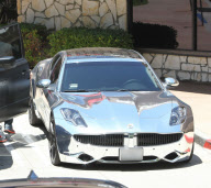 EXCLUSIVE Justin Bieber takes his chrome-wrapped Fisker Karma to La Paz