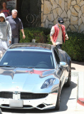EXCLUSIVE Justin Bieber takes his chrome-wrapped Fisker Karma to La Paz