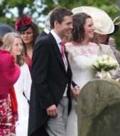 Wedding of Camilla Hook to Sam Holland.at Aberlady Parish Church in East Lothian Scotland, Britain