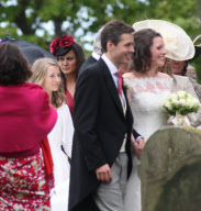 Wedding of Camilla Hook to Sam Holland.at Aberlady Parish Church in East Lothian Scotland, Britain