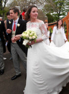 Wedding of Camilla Hook to Sam Holland.at Aberlady Parish Church in East Lothian Scotland, Britain - 19 May 2012