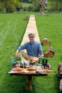 Man builds 'longest picnic table in the world', Suffolk, Britain - 17 May 2012