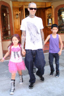 Travis Barker is a Happy Dad in Beverly Hills