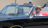 Justin Timberlake driving his vintage GTO with a mystery brunette