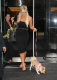 Brooke Hogan leaving her hotel with her dog