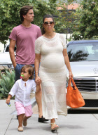 Pregnant Kourtney Kardashian And Family Out For Lunch In Malibu