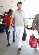 Fergie And Josh Duhamel Arriving For A Flight At LAX