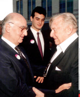 JERUSALEM:EDMOND SAFRA(2nd FROM RIGHT)IN  1993 WHITH                 JERUSALEM MAYOR