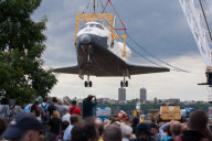 Space Shuttle Enterprise Lifted onto the USS Intrepid, New York, America - 06 Jun 2012