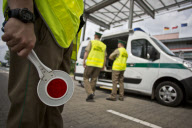 Grenzkontrollen am Grenzübergang Swiecko-Frankfurt (Oder)