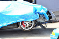 *EXCLUSIVE* Lindsay Lohan survives her accident, but her car doesn't 
