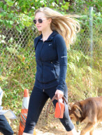 Amanda Seyfried Hikes With Her Pup